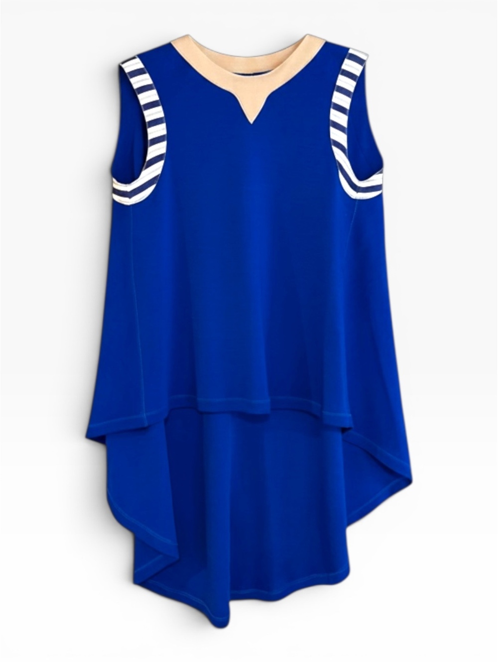 Roksanda Ilincic 2015 Blue Sculptural High-Low Asymmetrical Top UK 6 / US 2